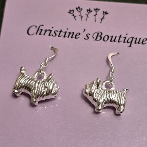 Sterling Silver Dog Earrings Frenchie Eartin